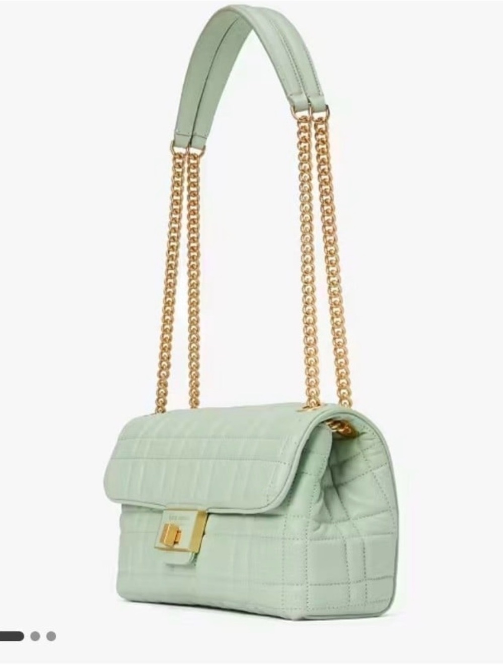 Kate Spade Evelyn Pistachio Green Quilted Leather Crossbody $458 MSRP - Picture 9 of 9